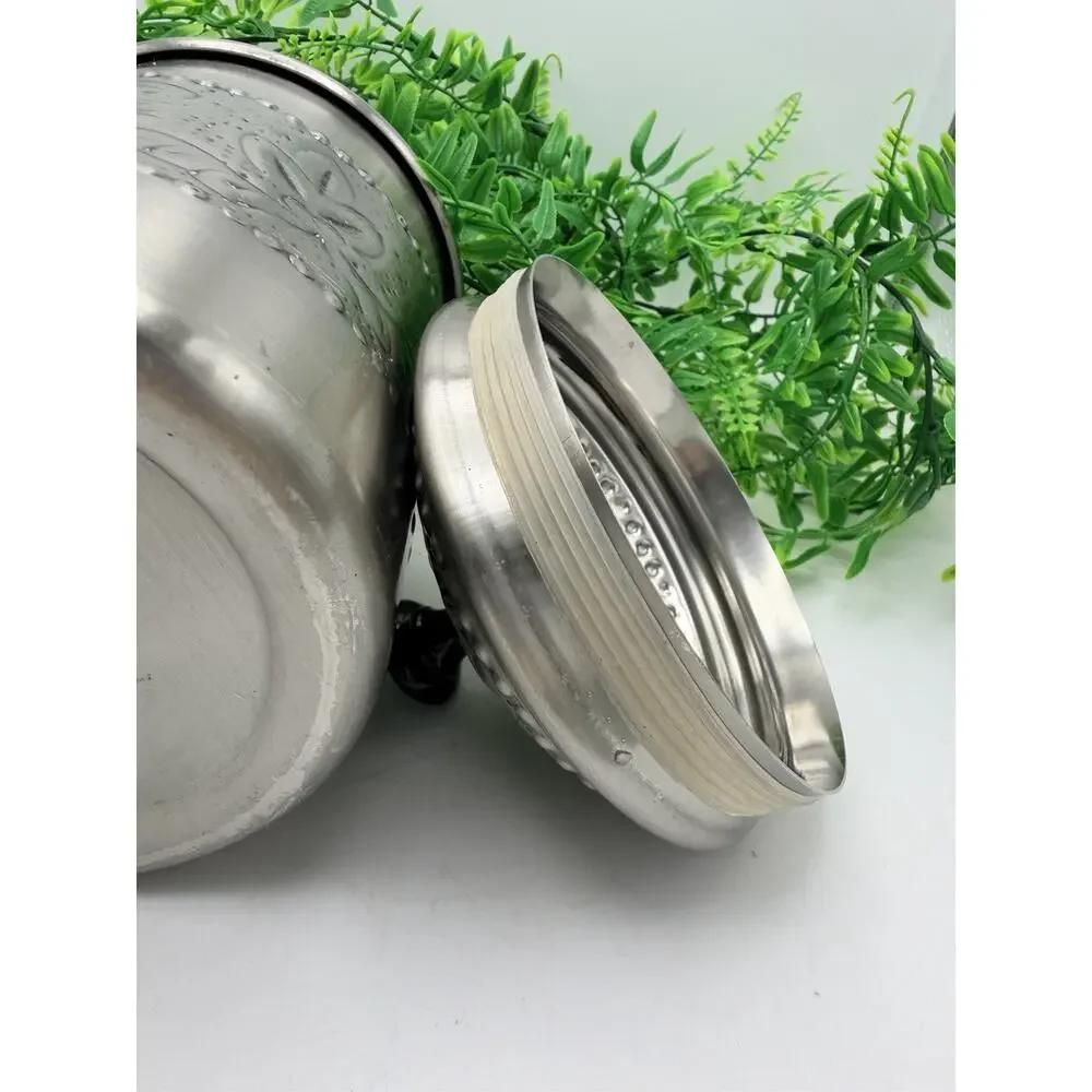Kitchen Canister Silver Color Made in India 9.5